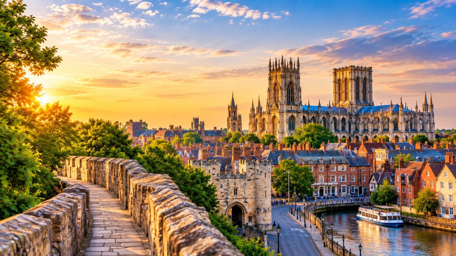 York Minster and historic city centre in York England