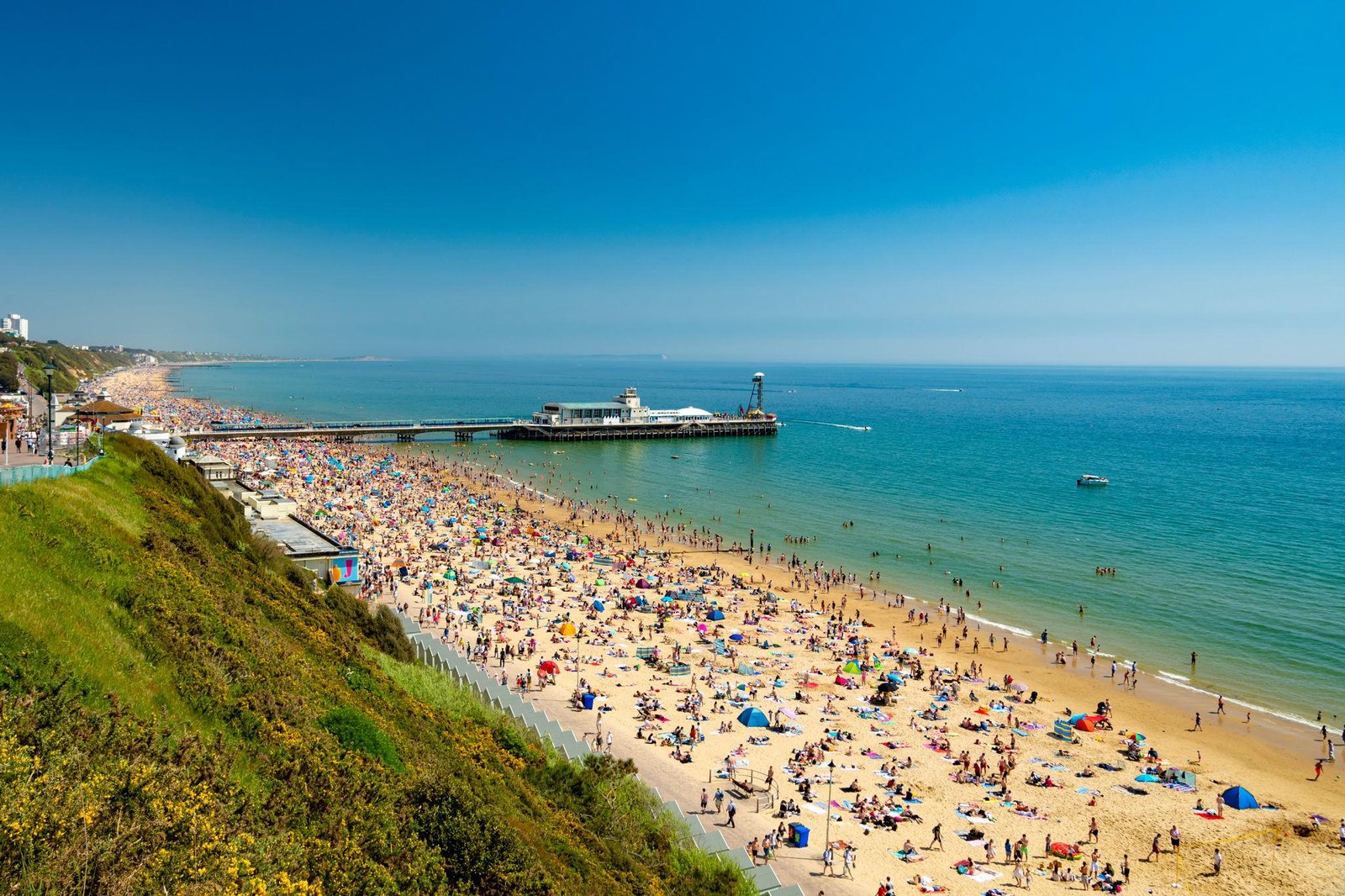 Bournemouth beach and pier on the Dorset coast