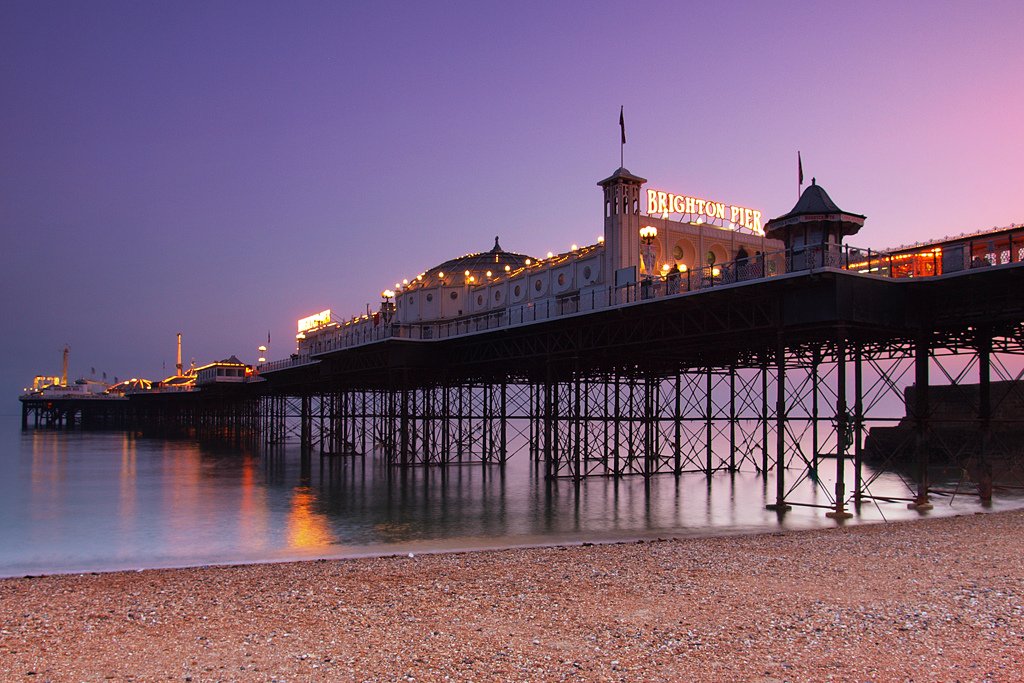 Brighton Palace Pier and seafront during a UK weekend break