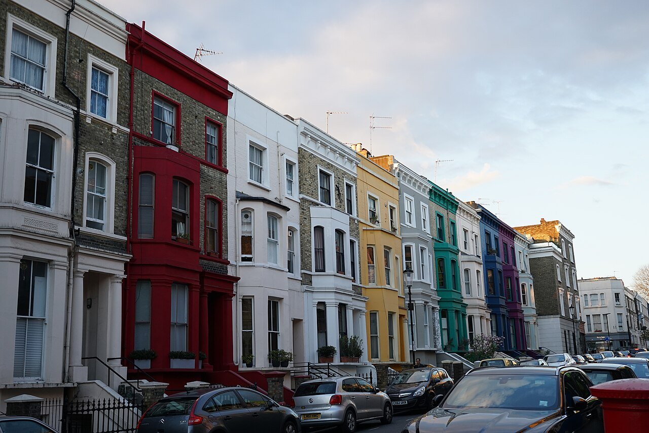 Colourful houses in Notting Hill London
