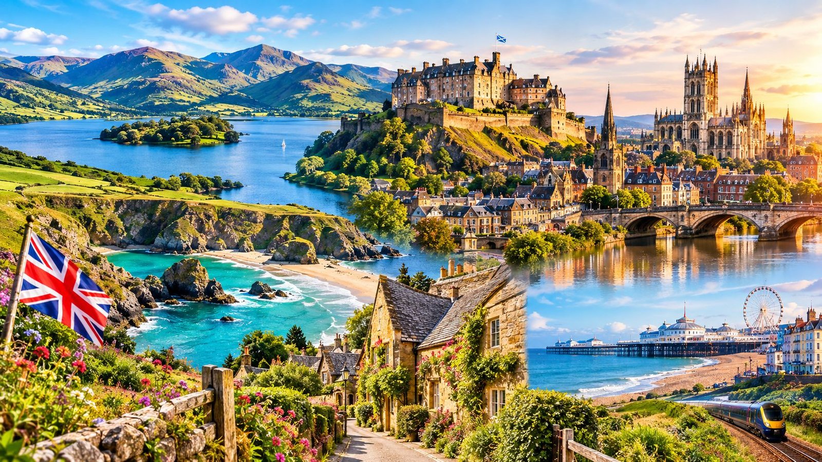 Best weekend getaways in the UK featuring countryside, historic towns and coastal scenery
